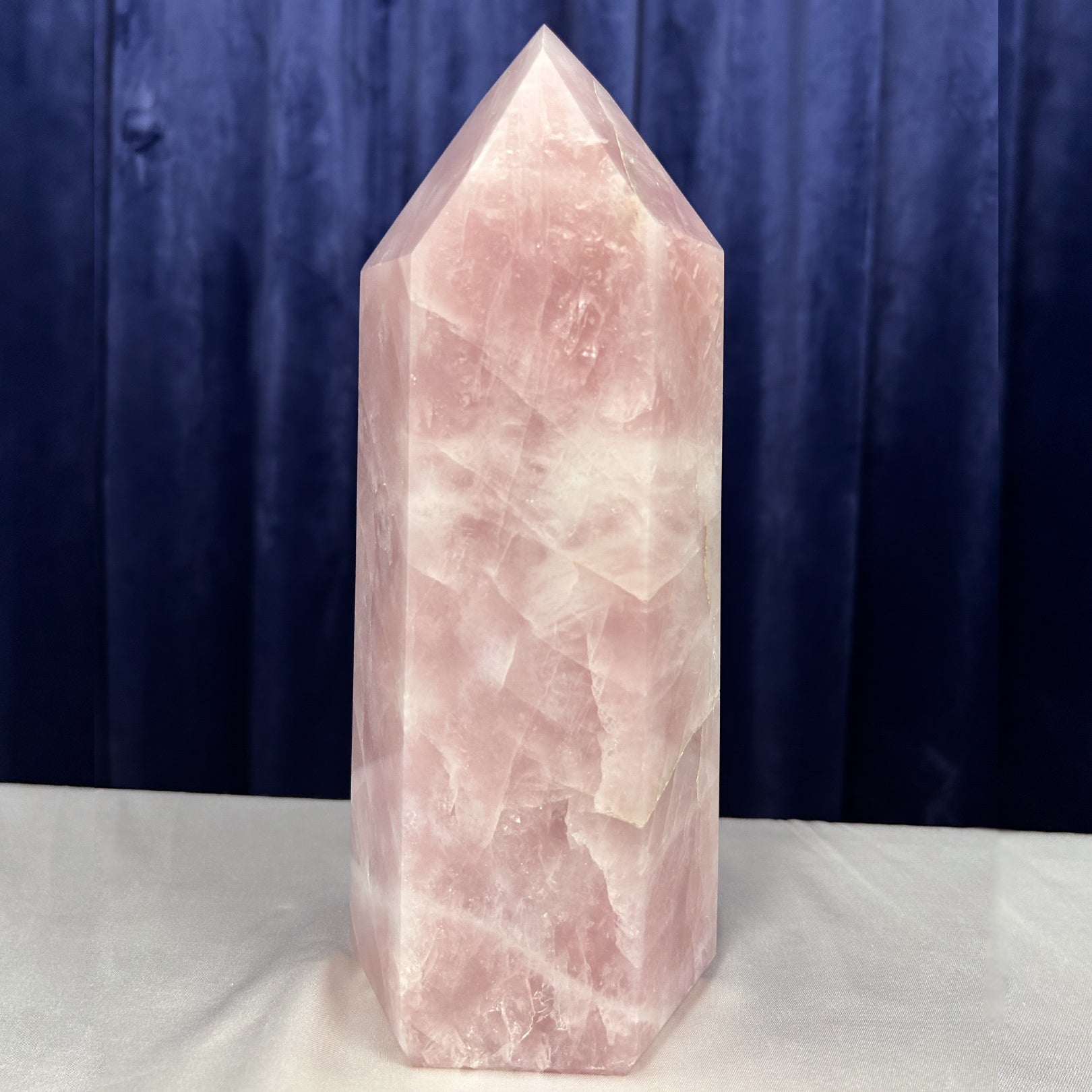 Rose Quartz Crystal polished pointed tower Large
